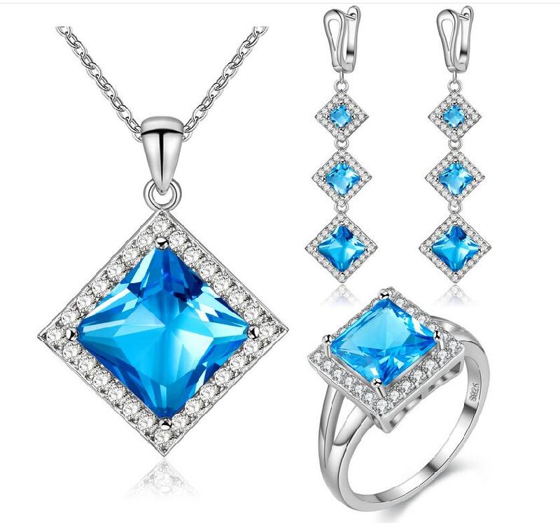 Fashion Jewelry Set Woman New Collection Promotional Gift Hot Sale CZ 925 Silver Set Wholesale Jewellery