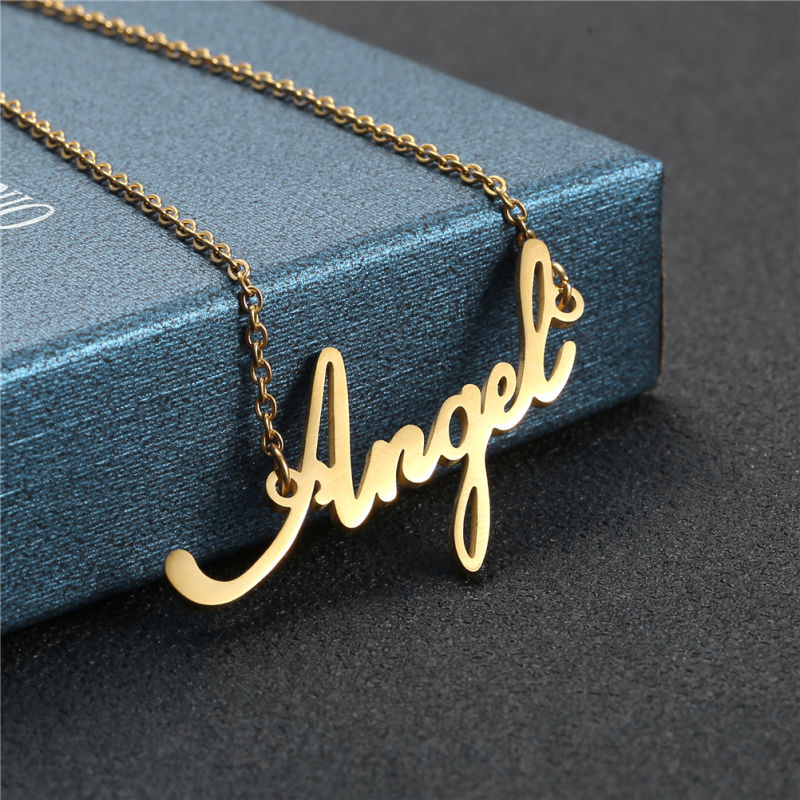 Custom Name Necklace Personalized Initial Necklaces in Golden