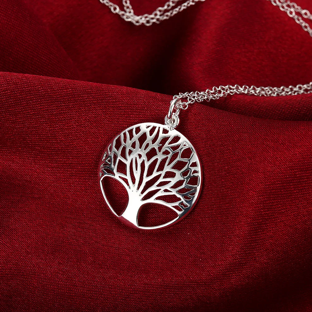 Fashion Women Hollow Tree of Life Pendant Jewelry Life Tree Beaded Pendant Necklace Jewellery Fashion Accessories Fashion Jewelry