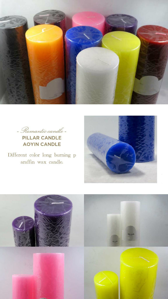 Color Pillar Candle for Wedding Party Decoration
