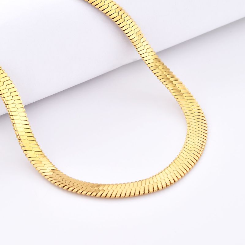 Fashion Jewellery Flat Herringbone Chain Fashion Bracelet Necklace for Hip Hop Stainless Steel Jewelry
