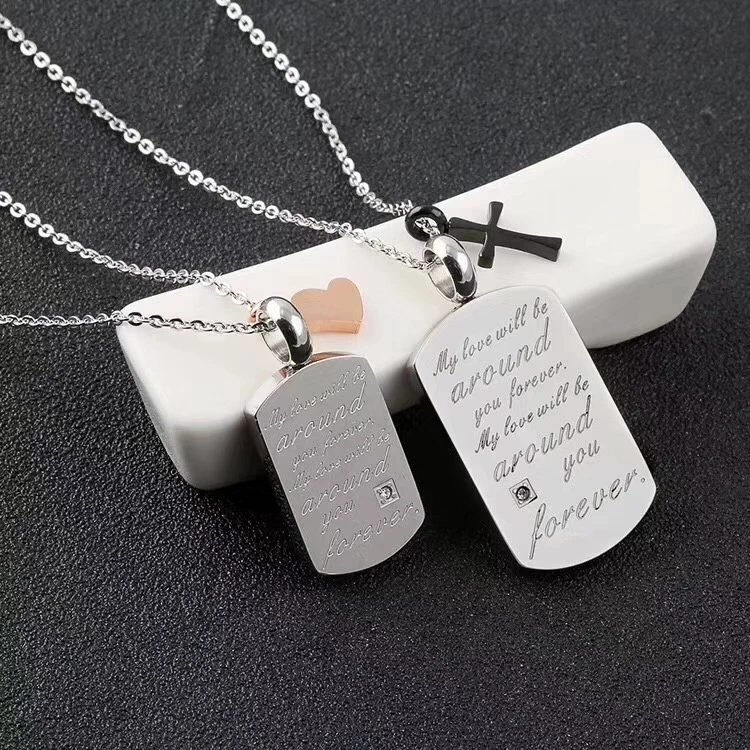 Customized Text Fashion Stainless Steel Jewelry Men Necklace Pendant