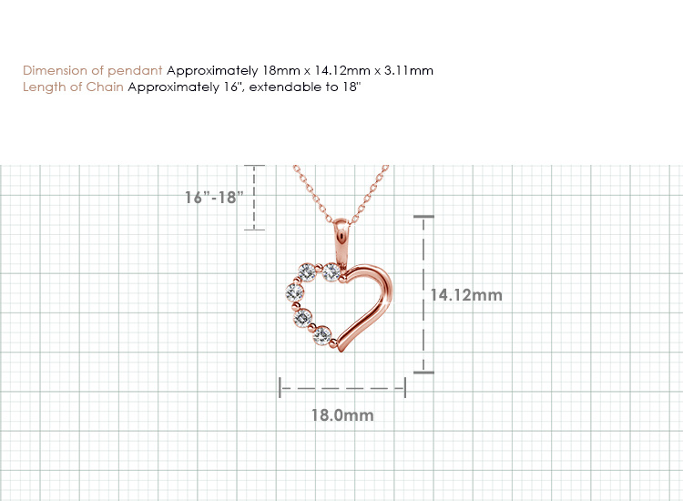 18K Gold Plated Trendy Love Heart Necklace Design Valentina Pendant