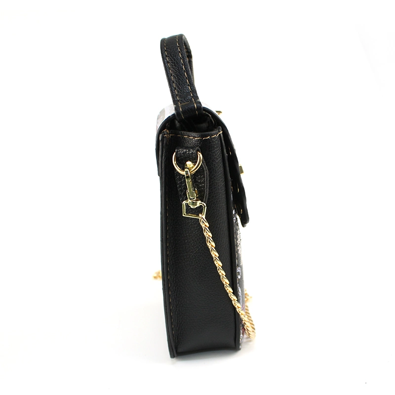 Spot Wholesale Customized National Retro Pattern Logo Gold Chain Portable Double Shoulder Women's Bag