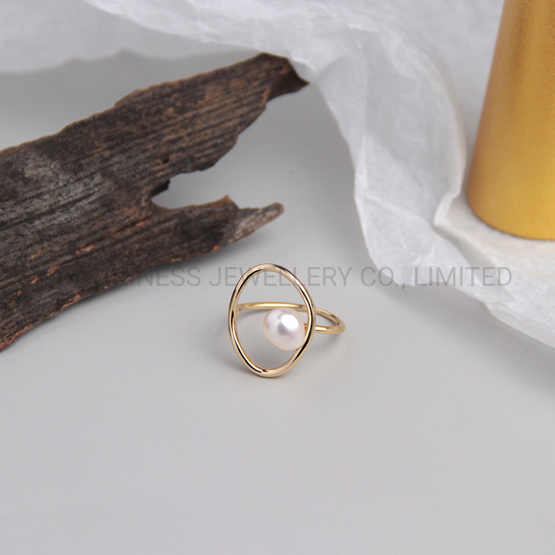 S925 Sterling Silver Ring Ins Natural Shaped Pearl Female Ring