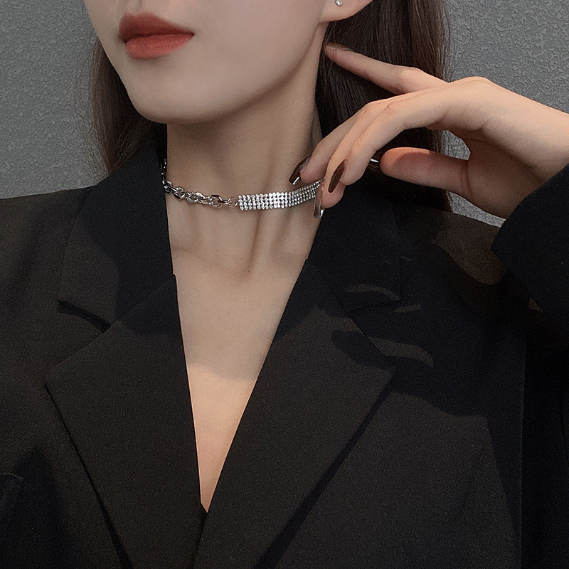 Unique Design Diamond Personalized Simple Collar Jewelry Necklace