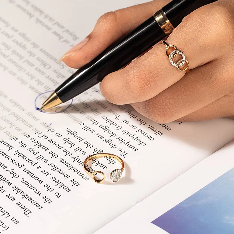 Newest Design Fashion Jewelry 18K Gold with Diamonds Ring Wedding Jewelry Ring