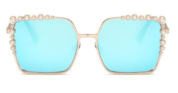 New Pearl Sunglasses Fashion Decorative Sunglasses Large Frame Diamond Sunglasses