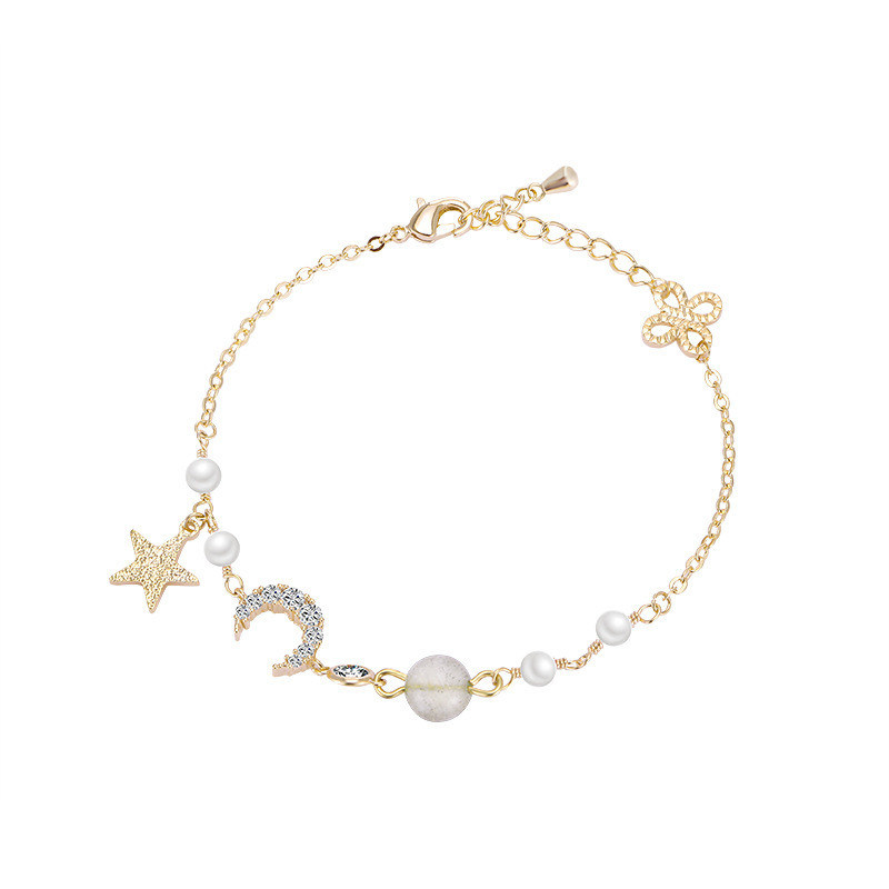 Simple Pearl Bracelet Women's Shining Stone Acrylic Bracelet