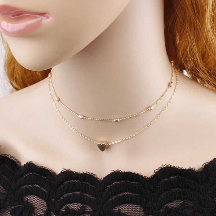 Silver Gold Color Choker Necklace for Women Love Heart Jewelry Fashion Necklaces