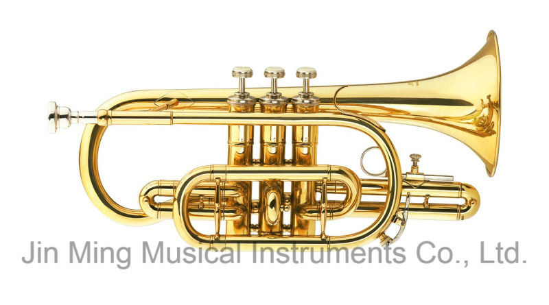 Gold Lacquer Cornet Horns, Wholesale Brass Instrument, Gift for Children