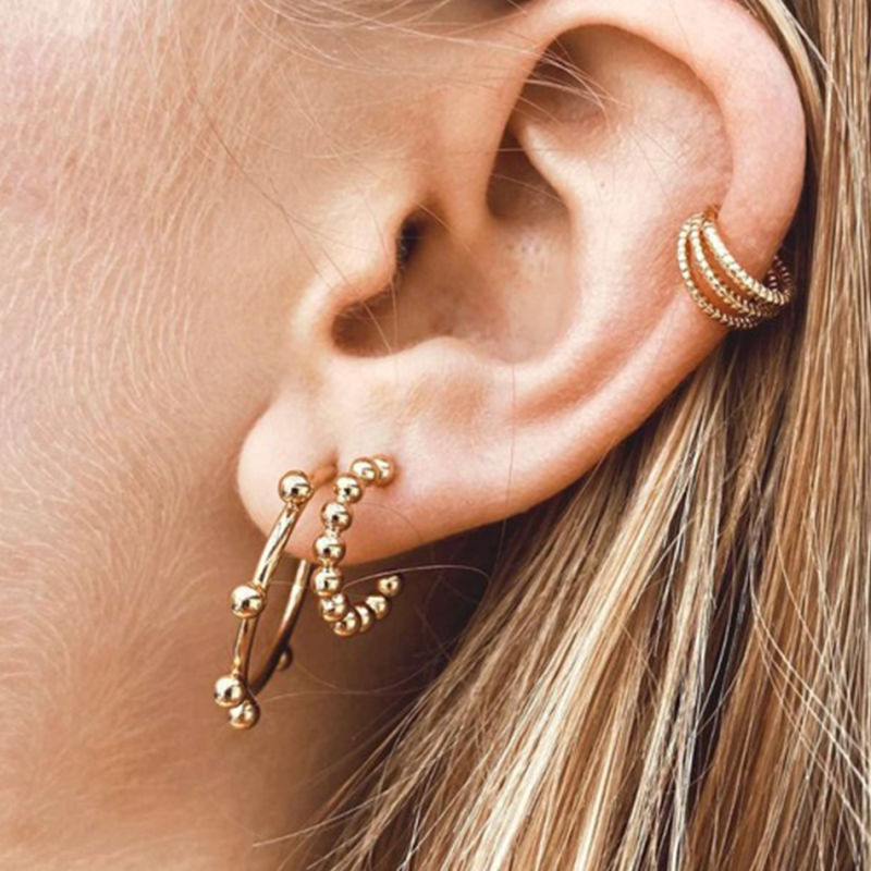 Wholesale Fashion 925 Sterling Silver Jewelry 18K Gold Plated Ear Cuff Fine Earring