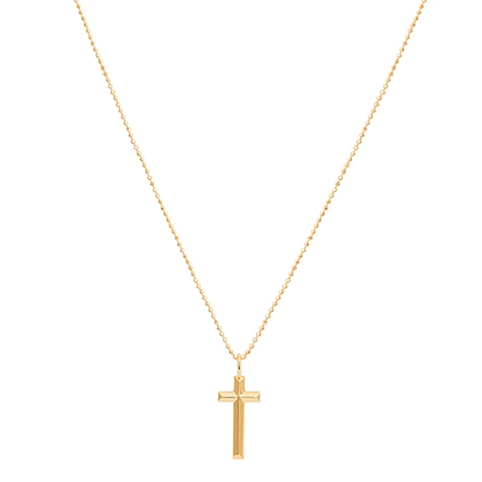 Wholesale Hot Jewelry Gift 925 Sterling Silver 18K Gold Plated Cross Necklace