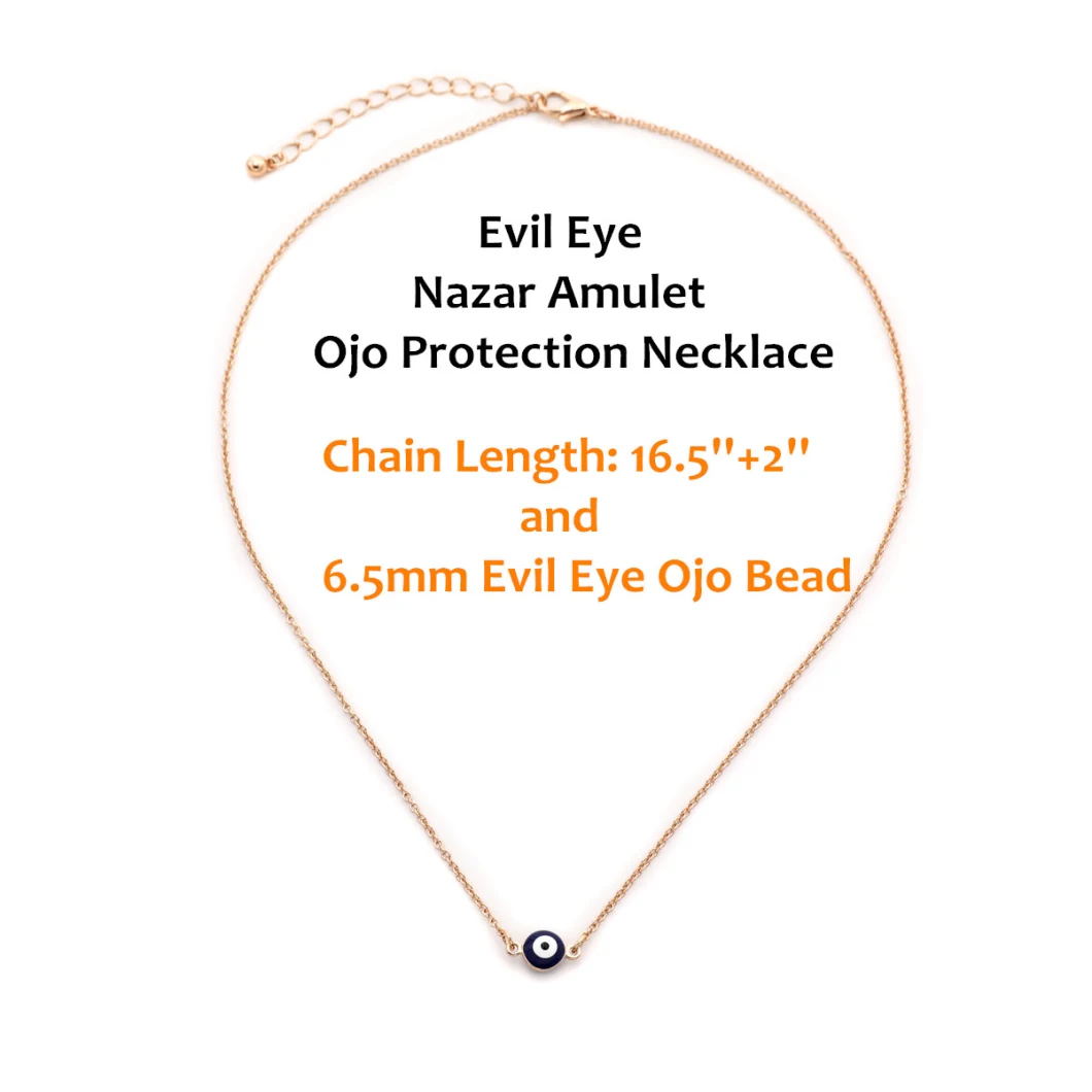 Sample Metal Gold Plating Evil Eye Nazar Amulet Ojo Protection Necklace