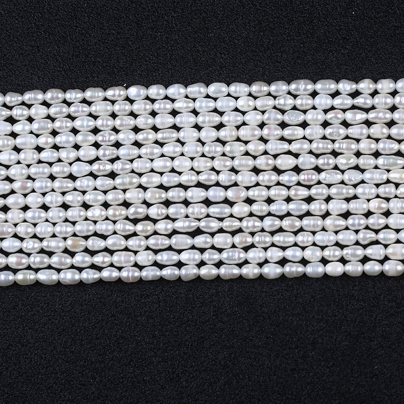 4-5mm Rice Shape Natural Freshwater Pearl Wholesale Freshwater Loose Pearl Strand
