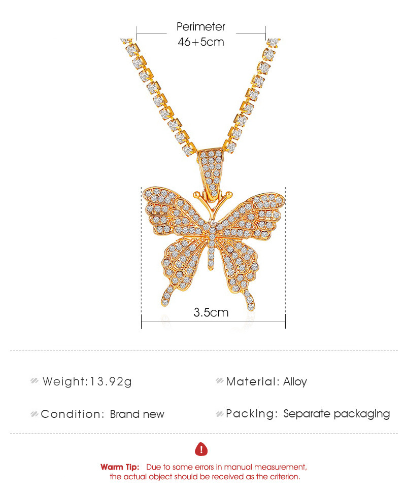 Cuban Butterfly Necklace Cross Border Hot-Sellling Pendant Fashion Choker