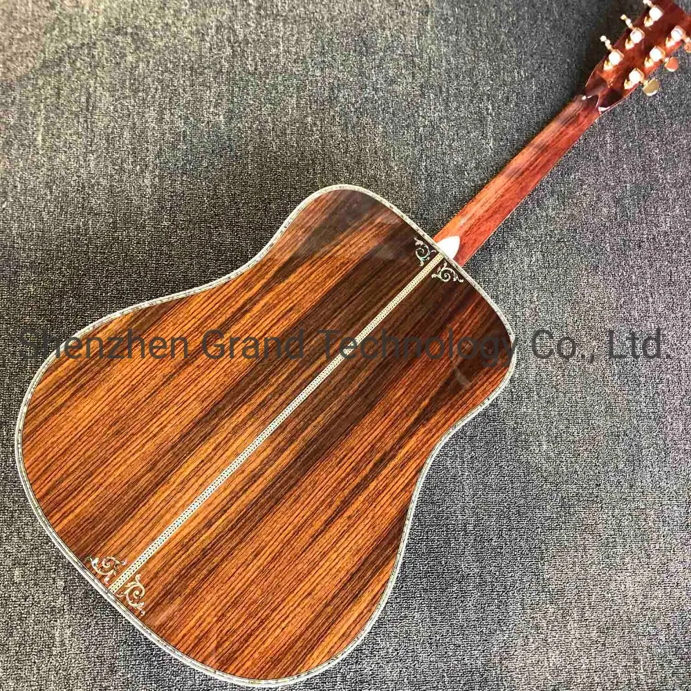 Custom Rosewood Fingerboard Life Tree Inlay Acoustic Guitar in Sunburst Customized Logo Is Available