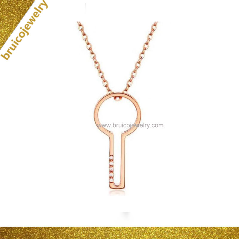 Fashion Women 18K Gold Rhodium Pendant Jewellery 925 Sterling Silver Jewelry Necklace