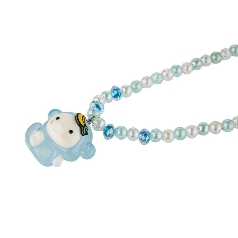 Trendy Kids Plastic Beads Jewelry Sets Handmade LED Acrylic Bead Monkey Bracelet Pendant Necklace for Children