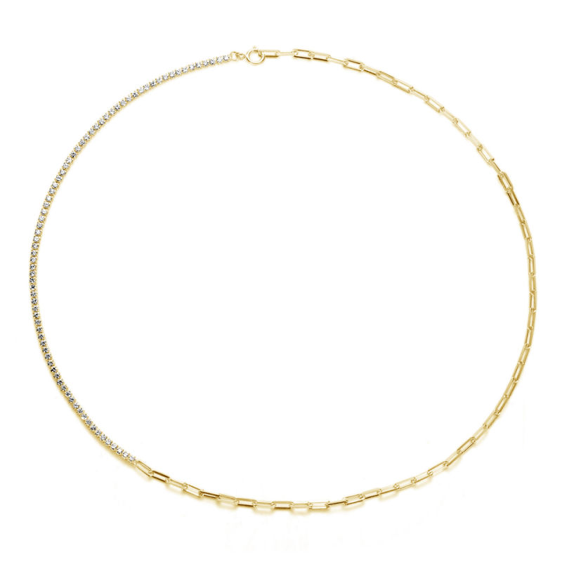 Wholesale 18K Gold Plated Jewelry 925 Sterling Silver New Design Custom Tennis Choker Necklace