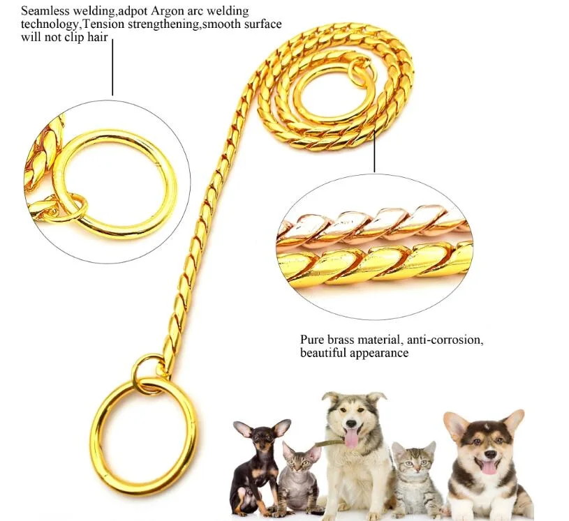 Pitbull Giant Choke Chain Collar Snake Gold Dog Chain Collar for Dogs