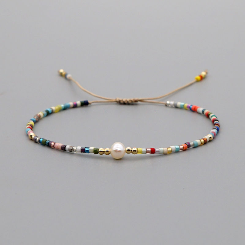 Myuki Beads Hand-Woven Natural Freshwater Pearls Bracelet for Man and Women