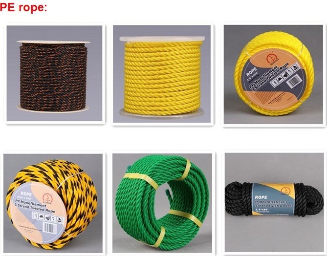 3-Strand/8-Strand/12-Strand PP Multifilament and Monofilament Ropes for Mooring