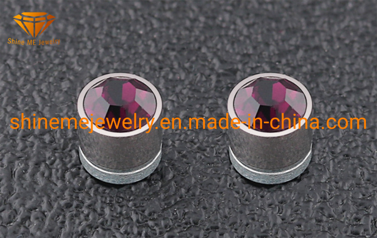 Fashion Jewelry Piercing Ear Clip Stainless Steel Silver 5mm Zircon Stainless Steel Ear Stud Er3986