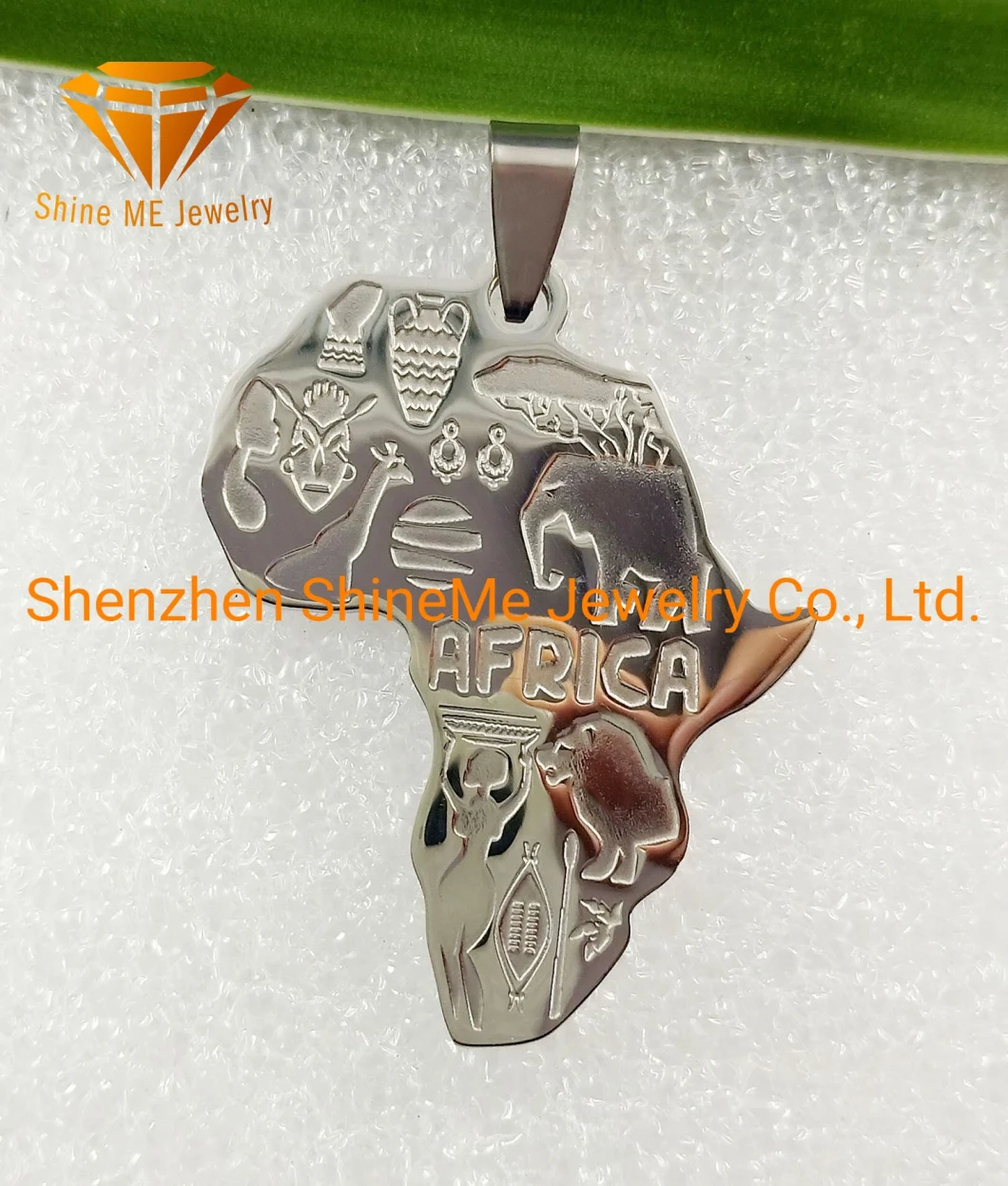 Stainless Steel Jewelry Necklace Pendant Silver Jewelry Fashion Jewelry Africa Map Pendant Spt7219
