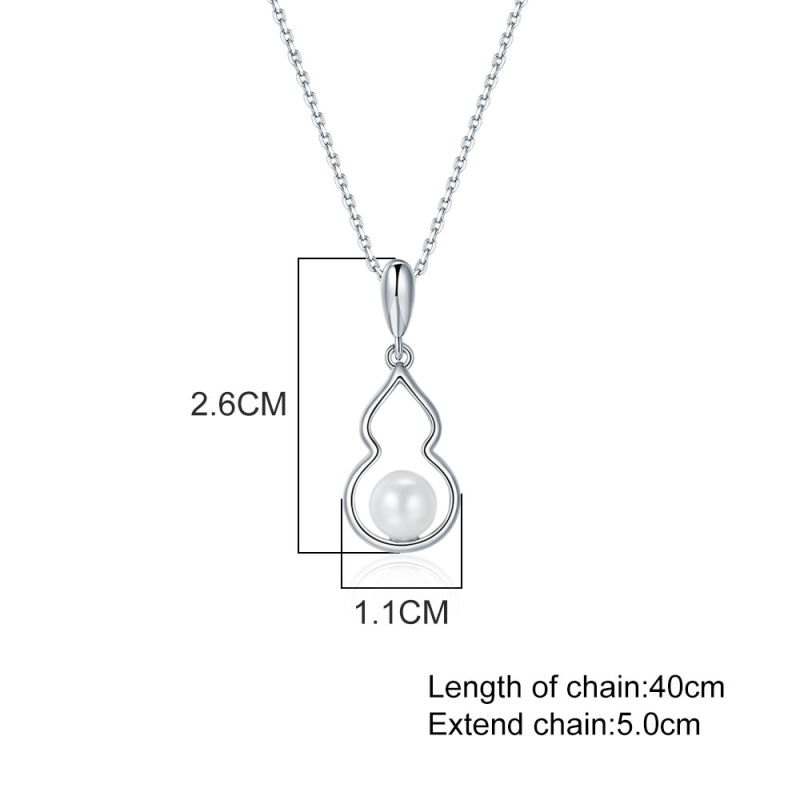 New White Pearl Gourd Type Pendant Necklaces for Women Simulated Pearl Drop Necklace Female Trendy Jewelry