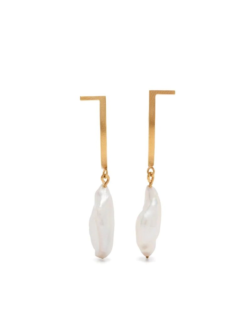 Fashion Simple Natural Pearl Pendant Earrings Jewelry