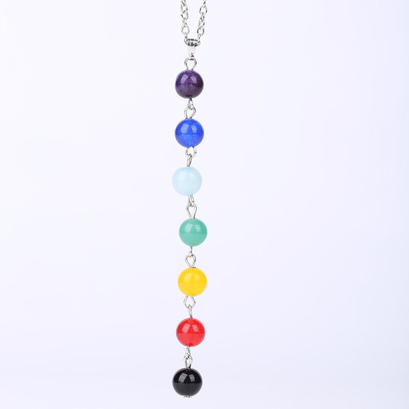 Women Yoga Reiki Healing Balancing with Natural 7 Chakra Stones Beaded Necklace Jewelry
