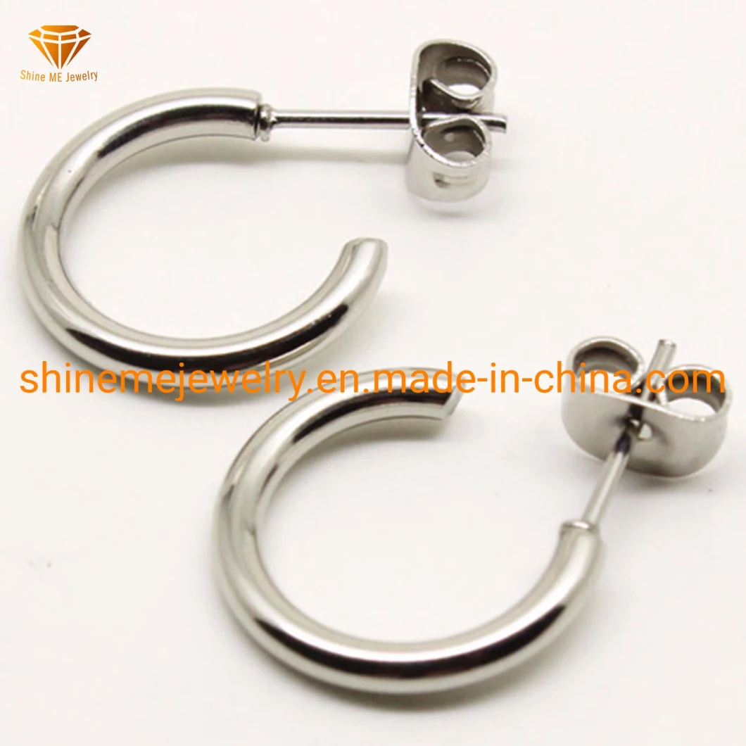 Simple and Stylish Stainless Steel Earrings C-Type Personality High-End Hypoallergenic Earrings Er1918