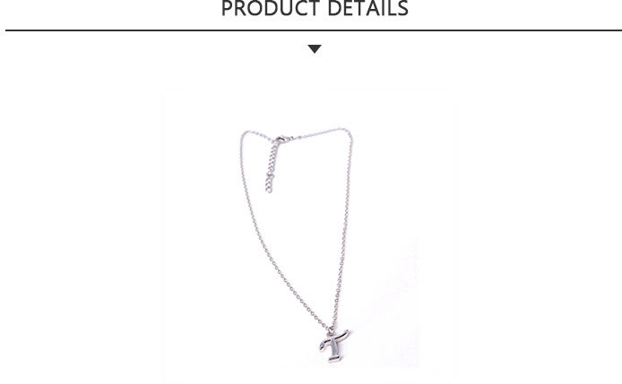 2020 Fashion Jewelry Silver Letter T Pendant Necklace