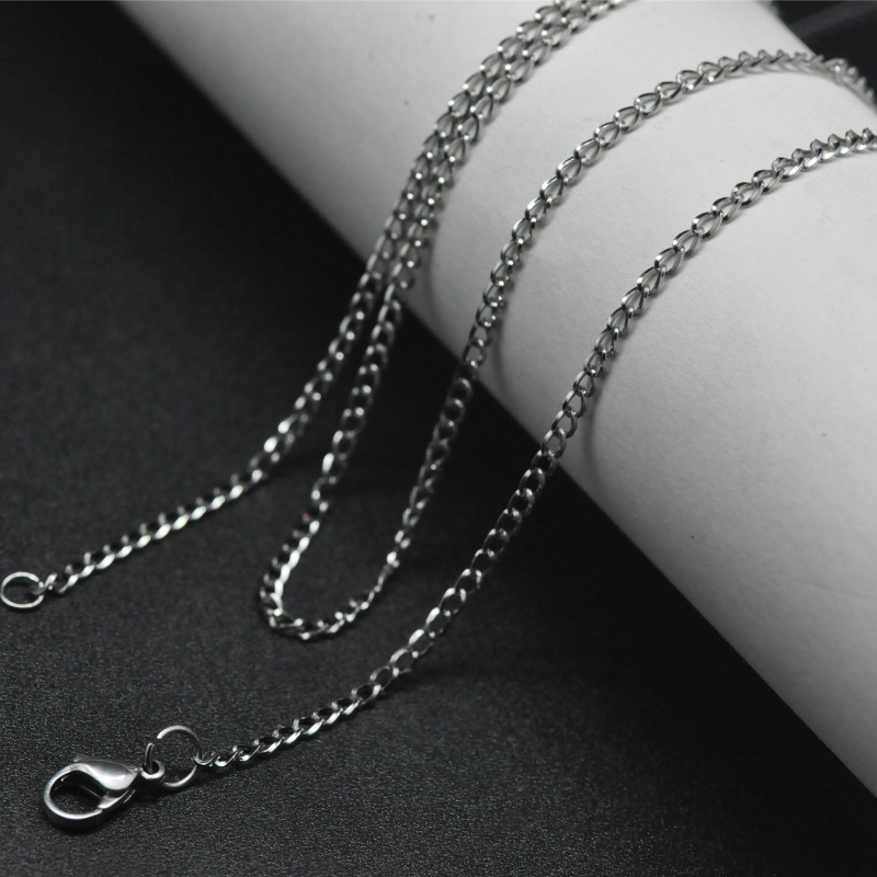 Stainless Steel Jewelry Necklace Square Line Cuban Chain