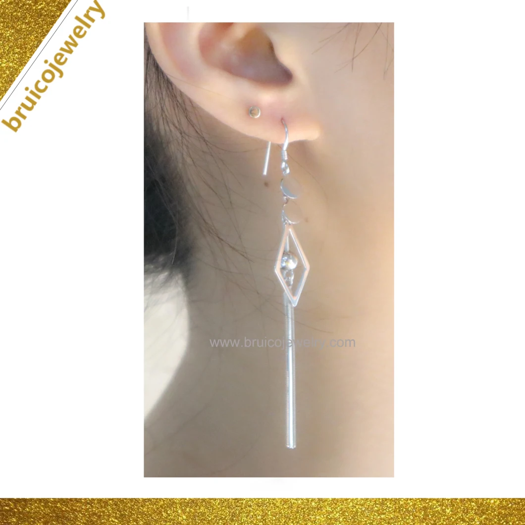 Top Grade Specially Designs Elegant Sterling Silver with 18K Gold Plating Long Tassel Earring for Girls