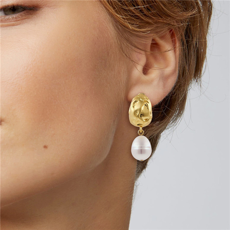 Baroque Pearl Jewelry Natural Pearl Earring Custom Fashion Jewelry