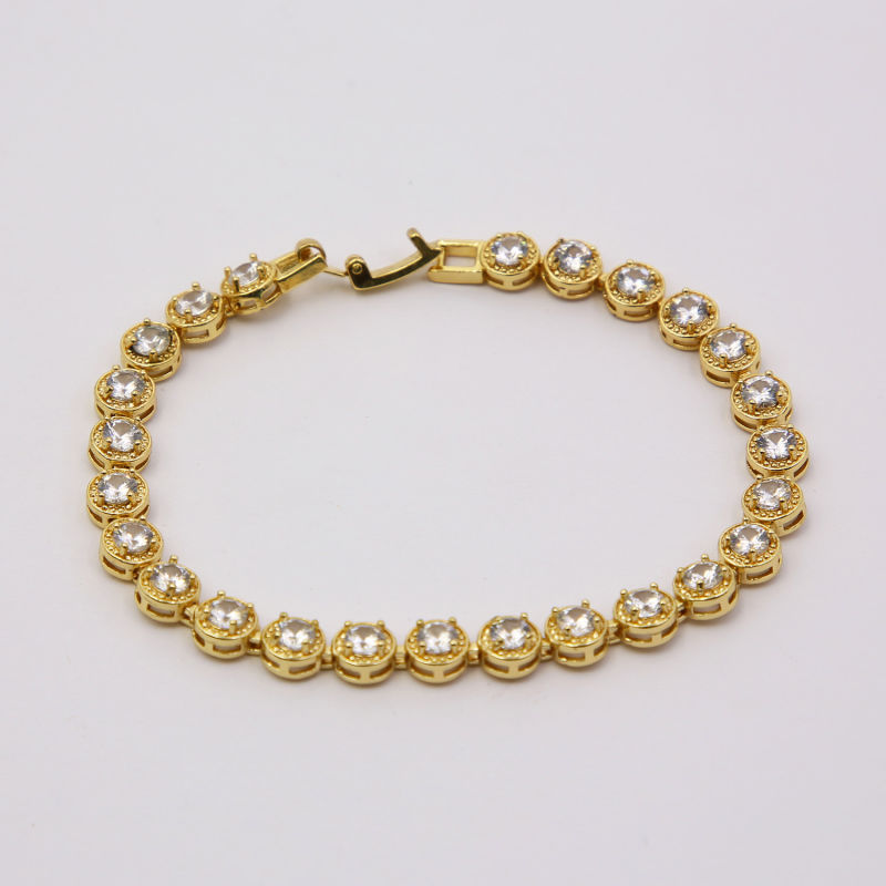 Fashion Design Jewelry Female Gold Plated Crystal Chain Bracelet