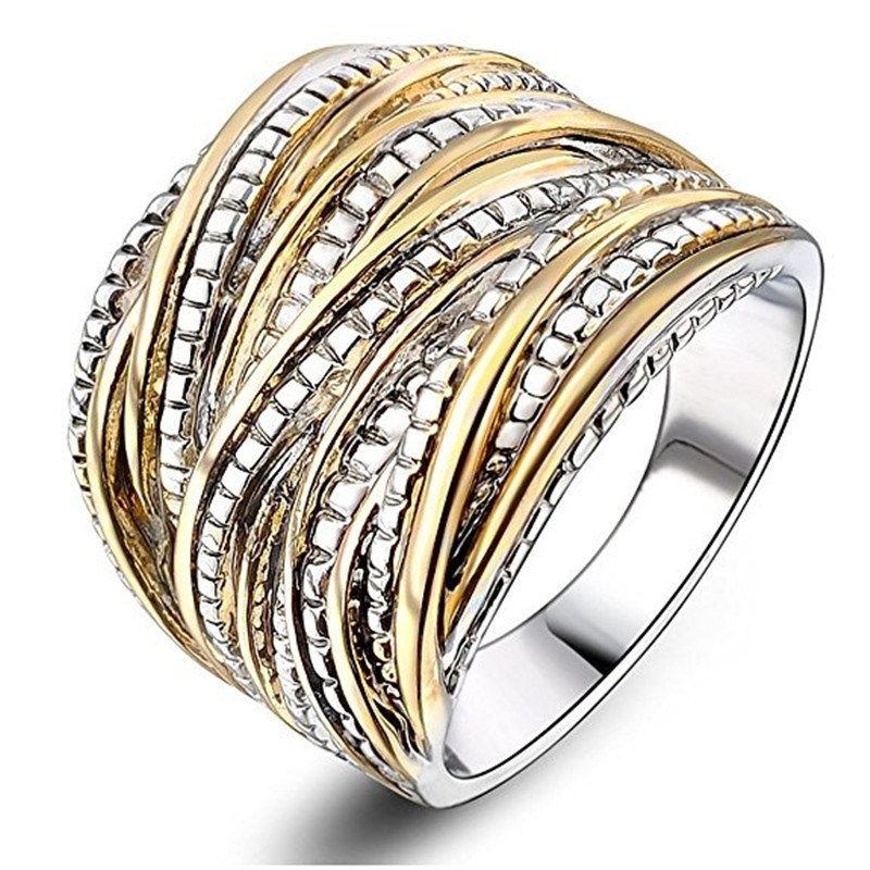 Women Men Gold Silver Rose Gold Plated Wide Index Finger Rings Costume Jewelry