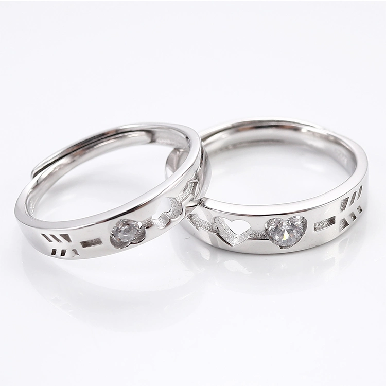 Wholesale Fashion Wedding Jewelry 925 Sterling Silver Jewelry Couple Ring for Anniversary