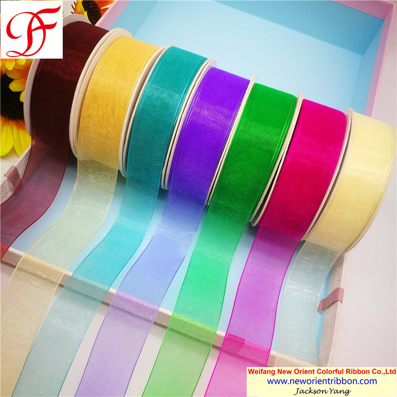 China Manufacturer Nylon Organza Ribbon for Wedding/Accessories/Wrapping/Gift/Bows/Packing/Christmas Decoration