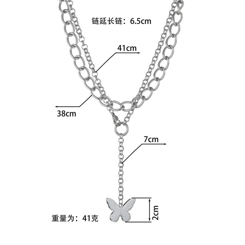 Fashion Trend Metal Butterfly Necklace Female Clavicle Chain