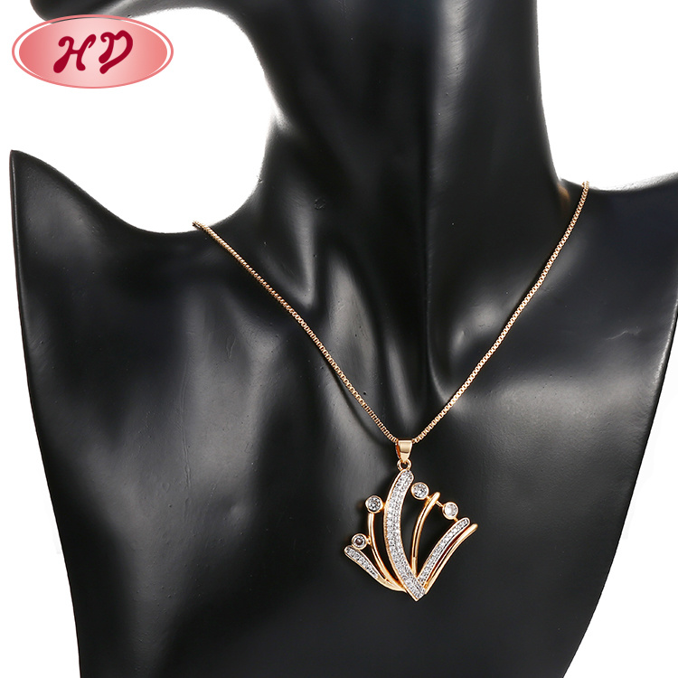 Gold Crystal Necklace 18K Women Jewelry Chain Sets