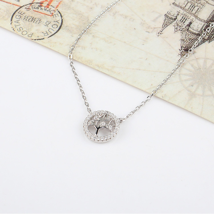 Trendy 925 Sterling Silver Simple Life Tree Necklace