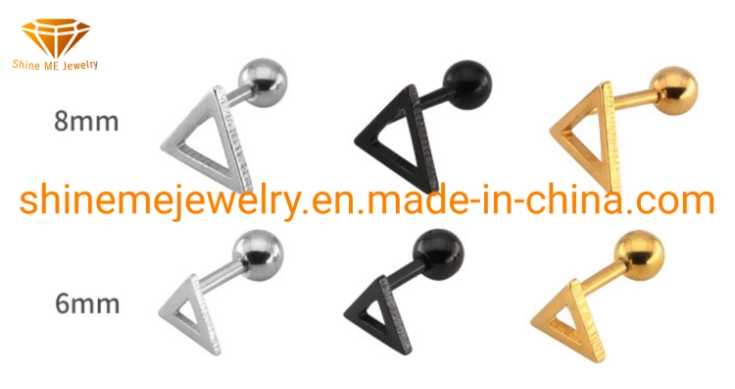 Fashion Jewelry Triangle Hollow Ear Studs and Lovely Temperament Hypoallergenic Stainless Steel Earrings Er2905