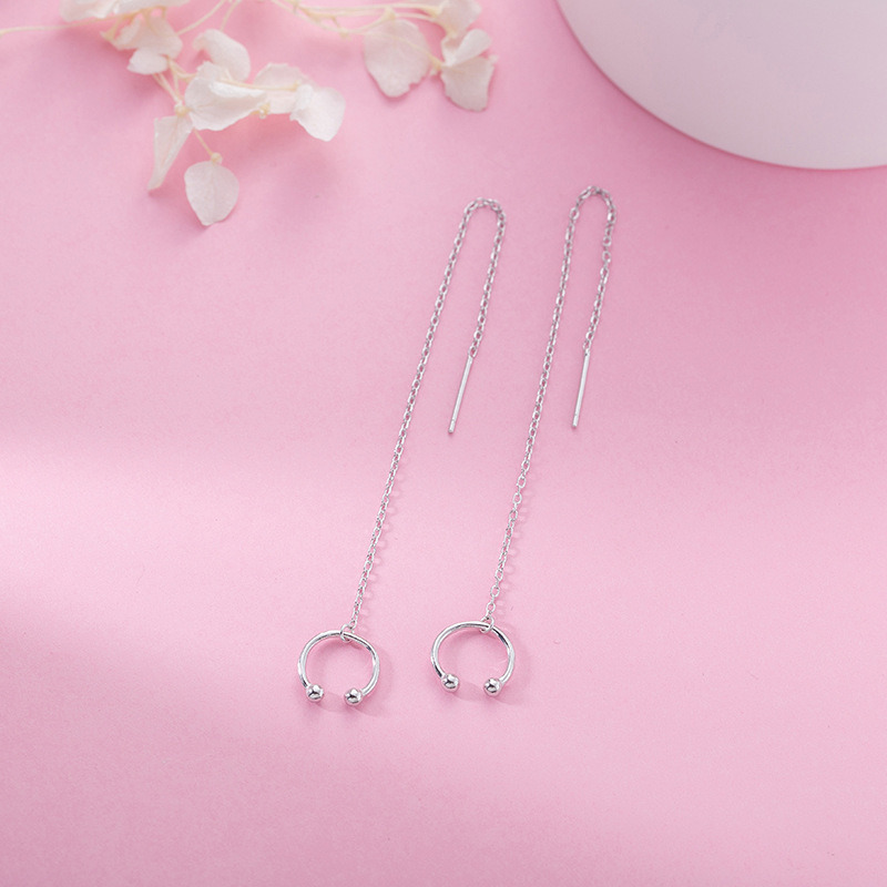 925 Sterling Silver Cuff Chain Earrings Wrap Tassel Earrings for Women Crawler Earrings