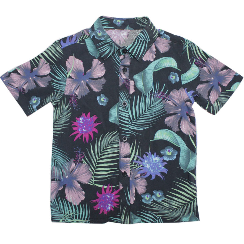 Younger Boys Short Sleeve Beach Fashion Printed Shirt