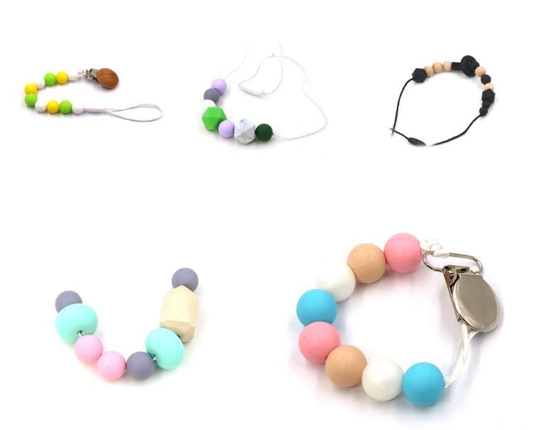 FDA Approved Silicone Chew Teething Necklace with Chew Beads Teethers Baby Chew Necklace Silicone Beads