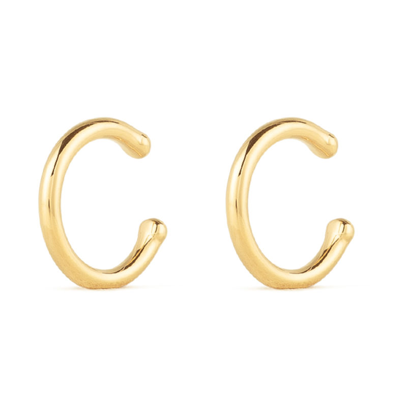 Trendy Minimalist 925 Sterling Silver Jewelry 18K Gold Plated Simple Ear Cuff Earring