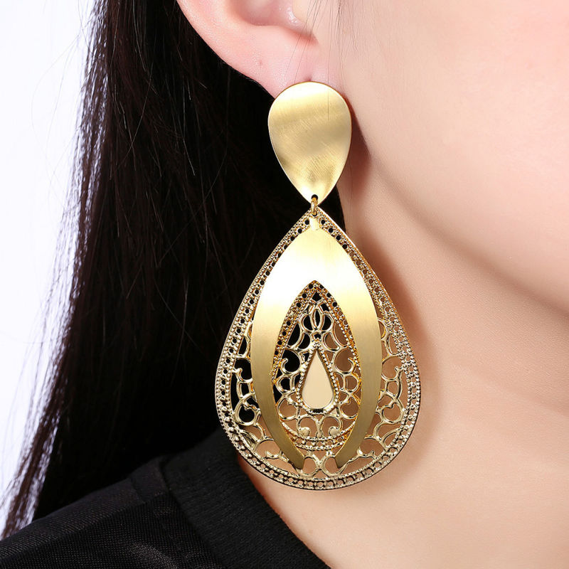 Water Drop Gold Earrings 18k Gold Zircon Earrings Jewelry
